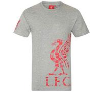 Liverpool FC Officiel - T-Shirt thème Football - Motif Graphique - Homme - Manches Grises/Logo - L