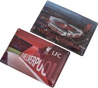 Liverpool FC - Panneau, métal, stade pack de 2 TA13206 (taille unique) (Marron Rouge/Blanc)