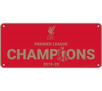 Liverpool FC - Panneau "Premier League Champions 2019-20" SG18917 (Taille unique) (Rouge/Or)