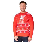 Liverpool FC Pull de Noël Homme Christmas Jumper Homme Ado Officiel Idée Cadeau Fan de Foot M-XXXL (Rouge, 3XL)