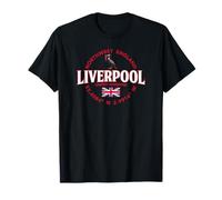 Liverpool Label avec coordonnées géographiques et Union Jack T-Shirt
