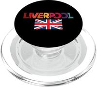 Liverpool Lettres colorées Union Jack Drapeau Angleterre PopSockets PopGrip pour MagSafe