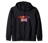Liverpool Lettres colorées Union Jack Drapeau Angleterre Sweat à Capuche