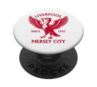 Liverpool MerseyCity Since 1207 Liver Bird Grand imprimé Rouge PopSockets PopGrip Adhésif