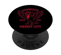 Liverpool MerseyCity Since 1207 Liver Bird Grand modèle imprimé Rouge PopSockets PopGrip Adhésif