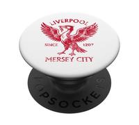 Liverpool MerseyCity Since 1207 Motif Oiseau du Foie Rouge PopSockets PopGrip Adhésif