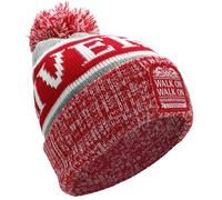 Liverpool Style Bonnet à pompon Rouge/blanc/gris chiné Taille adulte Patch tissé