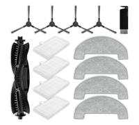 liveryde Accessoires compatibles pour Ultenic D10 / T10 Lite / T20 Pro, pour Proscenic Q8 Max, pour Mova E20 Plus, pour MONSGA MS1 MAX, 1 brosse principale, 4 brosses latérales, 4 filtres, 4 lingettes