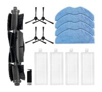 Liveryde Pièces de rechange compatibles avec 360 S8, Botslab S8 Plus, compatible pour EZVIZ RE4 / RE5 Plus accessoires, 1 brosse principale, 4 brosses latérales, 4 filtres, 4 chiffons de vadrouille