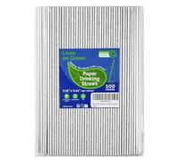 Lives on Green Pailles en papier argentées jetables de 7,75« x 0,24 » pour les cocktails, les fêtes, les mariages, les bars et les restaurants, 100 pièces