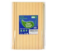 Lives on Green Pailles en papier kraft brun pour boire 7.75« x 0.24 » - 100 pièces, pour le bar, le restaurant, l'alimentation, le traiteur
