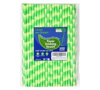 Lives on Green Pailles en papier pour boire Bambou vert, 7.75« x 0.24 » - pour cocktail, jus de fruit, thé glacé, 100% biodégradable