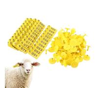 Livestock Identification Tags - PVC Steel Markers, Numbered Ear Labels | 5.2x1.8 Cm Durable Animal Tags With Clear Digit Print, Practical Tracking Solution For Grazing Farm Sheep Goats Backyard Manage