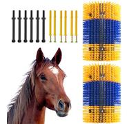 Livestock Lot de 2 brosses à gratter pour cheval, brosse à gratter Livestock avec vis, soulage les démangeaisons sur le dos du bétail, pour bétail, cheval, cochon, mouton, bœuf, 23 x 43,2 cm, bleu