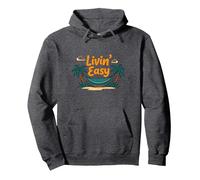Livin' Easy Tropical Beach Hamac Vacances Sweat à Capuche, Unisexe pour Adultes, Chiné Foncé, L
