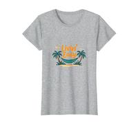 Livin' Easy Tropical Beach Hamac Vacances T-Shirt, Femme, Gris Chiné, 3XL