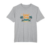 Livin' Easy Tropical Beach Hamac Vacances T-Shirt, Homme Grandes Tailles, Gris Chiné, 3X Tall