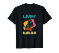 Livin' La Vida Lo-FI DJ Cat - Chill Beats Vinyl T-Shirt