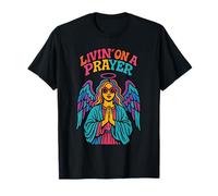 Livin' on A Prayer - Ange chrétien coloré Vintage T-Shirt