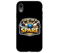 Livin' on A Spare Jeu de Mots Amusant pour Bowling et Jeu de Mots Coque pour iPhone XR