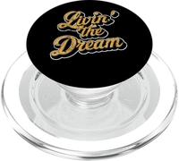 Livin' The Dream Fun Cursive Police PopSockets PopGrip pour MagSafe