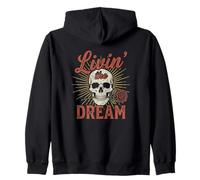 Livin' The Dream Skull Rose Sweat à Capuche