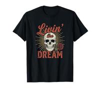 Livin' The Dream Skull Rose T-Shirt