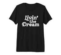 Livin The Dream Vintage années 70 Inline Weathered (Dark) T-Shirt Haut de Gamme