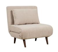 Livin24 Fauteuil convertible lit 80 x 190 cm Hanna tissu recyclé beige