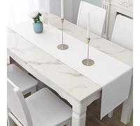LivinEase - Chemin de Table pour Table à Manger 42 x 150 cm - Élégamment drapé, 250 g/m² Blanc Chemin de Table - idéal pour la décoration de fête de Noël