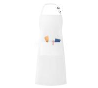 LivinEase Tabliers réglables unisexes pour hommes et femmes - Tabliers de chef à 2 poches pour hommes et femmes (Blanc, Pack of 1)