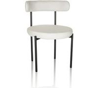 hjh OFFICE Chaise rembourrée TEDIO Chaise de Salle à Manger rembourrée, Chaise avec Tissu Teddy et Pieds en métal, Blanc 719243