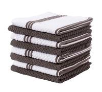 Living Fashions Lot Pack de 8 Torchons Serviettes Chiffons Lavettes pour Nettoyer et essuyer Les Surfaces de Cuisine et Salle de Bain Toilettes 100% Coton éponge 30,5 x 30,5 cm séchage Rapide