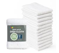 Living Fashions Torchons de Nettoyage 100% Coton, lavables en Machine, lavettes pour Surfaces de Cuisine, Paquet de 12, Blanc