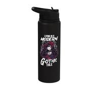 Living In A Modern Gothic Tale Citation Gothic Anime Girl Stainless Steel Insulated Water Bottle