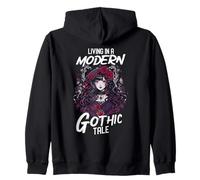 Living in A Modern Gothic Tale Citation Gothic Anime Girl Sweat à Capuche