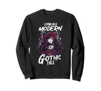 Living in A Modern Gothic Tale Citation Gothic Anime Girl Sweatshirt