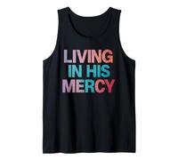 Living in His Mercy Colorful Jésus Christian Faith Débardeur