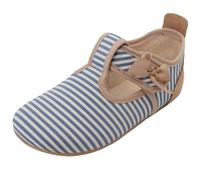 Living Kitzbühel Susi Strifchen 4704 Chaussons pour fille avec pince en T, bleu, blanc, beige, bleu ciel, 23 EU