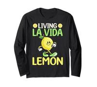 Living La Vida Lemon Cute Walking Citrus Manche Longue