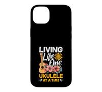 Living Life One Ukulélé à la Fois Floral Tropical Sunset Coque pour iPhone 14 Plus