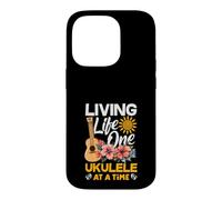 Living Life One Ukulélé à la Fois Floral Tropical Sunset Coque pour iPhone 14 Pro
