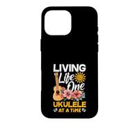 Living Life One Ukulélé à la Fois Floral Tropical Sunset Coque pour iPhone 16 Pro Max