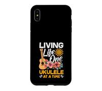 Living Life One Ukulélé à la Fois Floral Tropical Sunset Coque pour iPhone XS Max