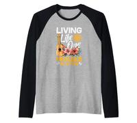 Living Life One Ukulélé à la Fois Floral Tropical Sunset Manche Raglan