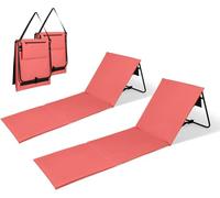 Living Lot de 2 chaises longues de plage avec dossier réglable en continu - Les tapis de plage remplis de mousse confortable sont ultra-légers et pliables peu encombrants - Orange