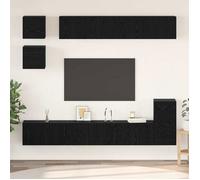 vidaXL Ensemble meuble TV 8 pièces avec étagère et rangement Bois d'ingénierie Chêne noir