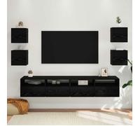 Living - meuble tv mural complet Vidaxl Meuble TV mural 4 pcs Chêne noir 30,5 x 30 x 30 cm
