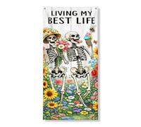 Living My Best Life Bannière décorative pour porte d'entrée, intérieur ou extérieur, fournitures de fête d'été, 91,4 x 183 cm