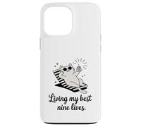 Living My Best Nine Lives Jeu de Mots Amusant pour Chat Coque pour iPhone 13 Pro Max